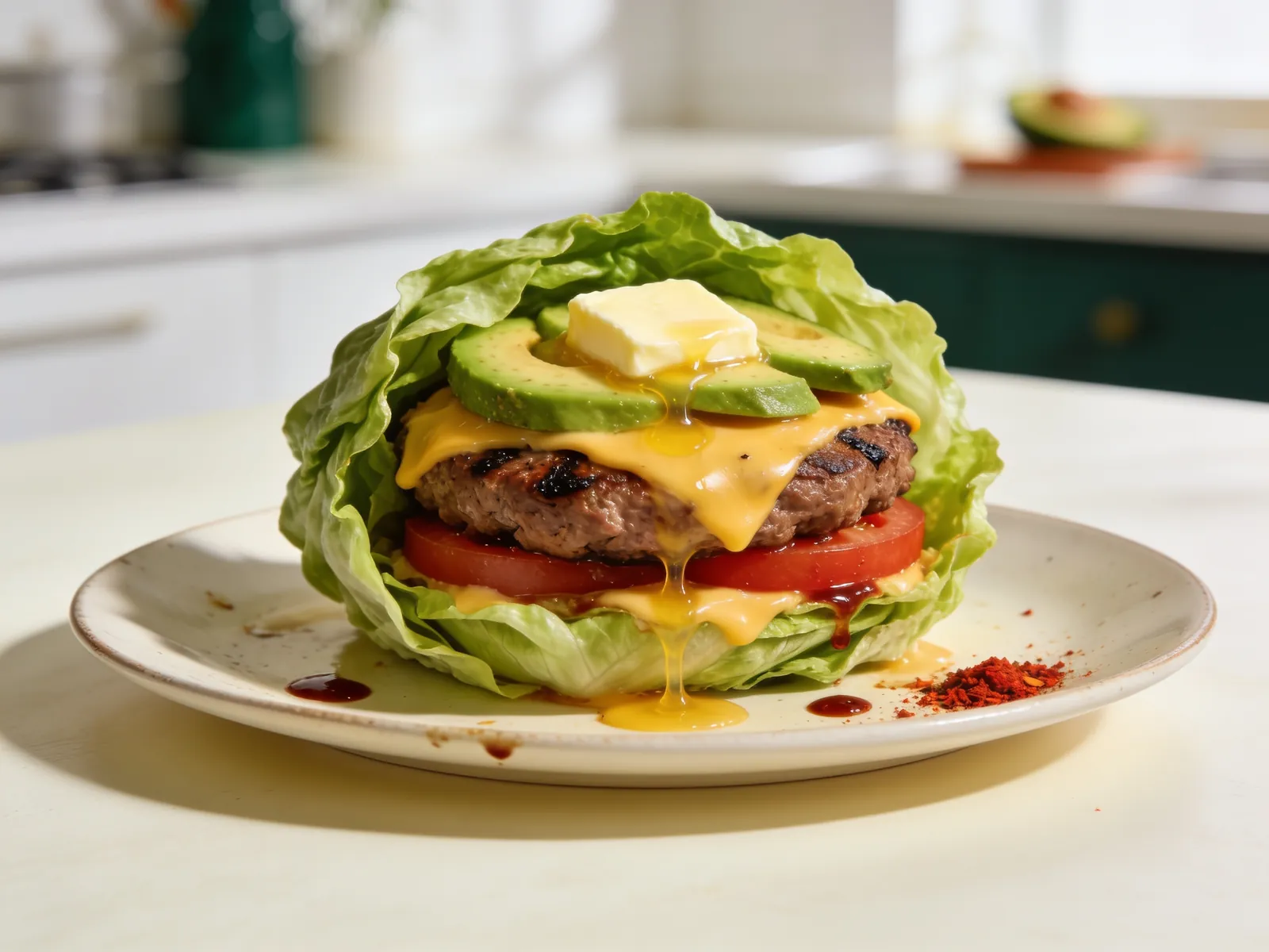 Burgery w sałacie z masłem