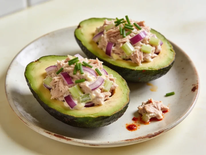 Keto awokado nadziewane tuńczykiem