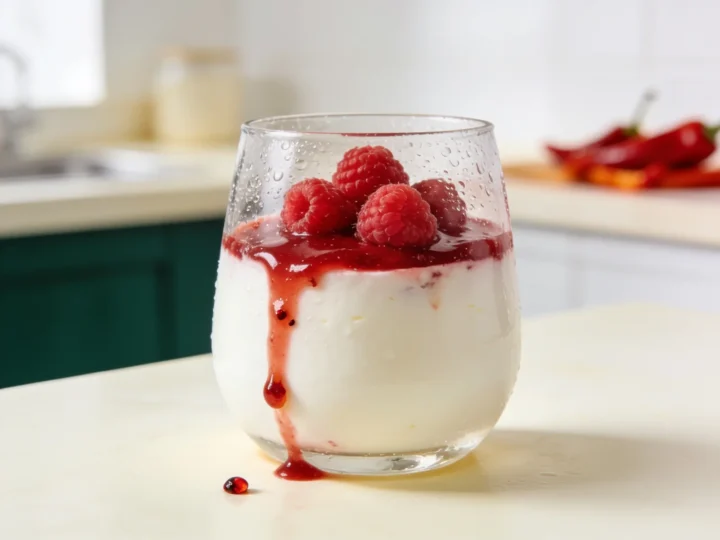 Panna cotta keto z malinami
